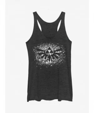 Fashion Nintendo Legend of Zelda Triforce Paint Splatter Print Girls Tanks $8.29 Tanks