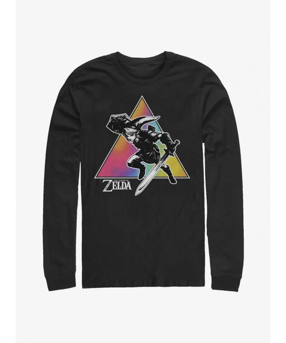 Bestselling The Legend Of Zelda Tie Dye Link Silhouette Long-Sleeve T-Shirt $9.48 T-Shirts