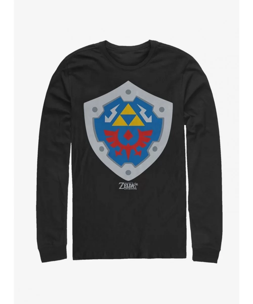 Value for Money Nintendo The Legend of Zelda: Link's Awakening Hylian Shield Long-Sleeve T-Shirt $8.42 T-Shirts