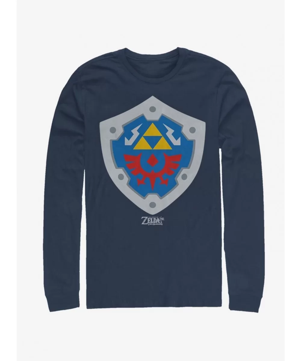 Bestselling Nintendo The Legend of Zelda: Link's Awakening Hylian Shield Long-Sleeve T-Shirt $9.48 T-Shirts