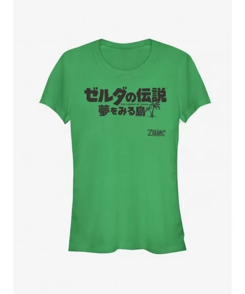 Big Sale Nintendo The Legend of Zelda: Link's Awakening Japanese Logo Girls T-Shirt $6.63 T-Shirts