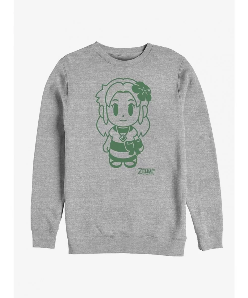 Big Sale Nintendo The Legend of Zelda: Link's Awakening Marin Avatar Outline Sweatshirt $13.28 Sweatshirts