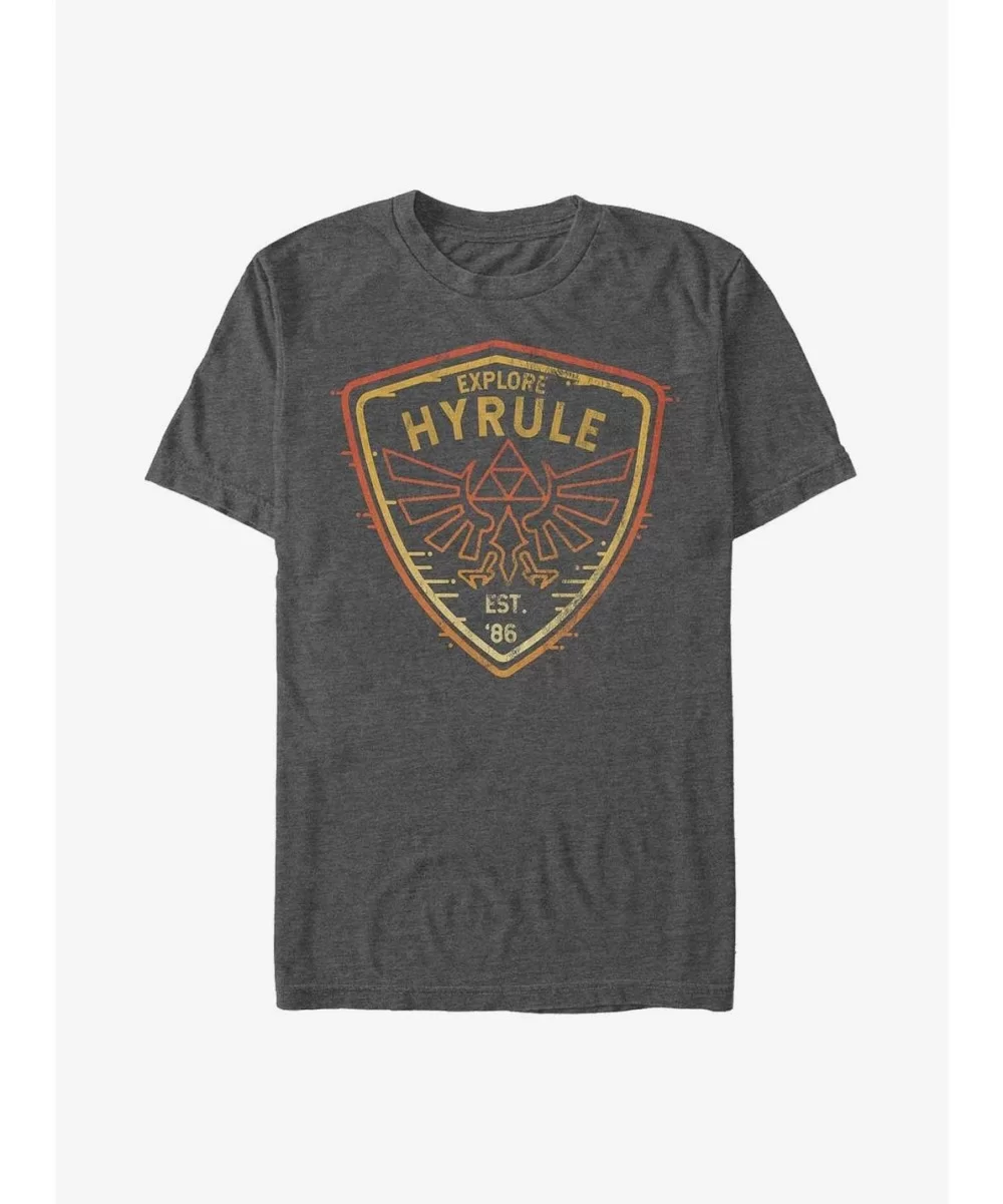 Huge Discount The Legend of Zelda Explore Hyrule Badge T-Shirt $6.68 T-Shirts