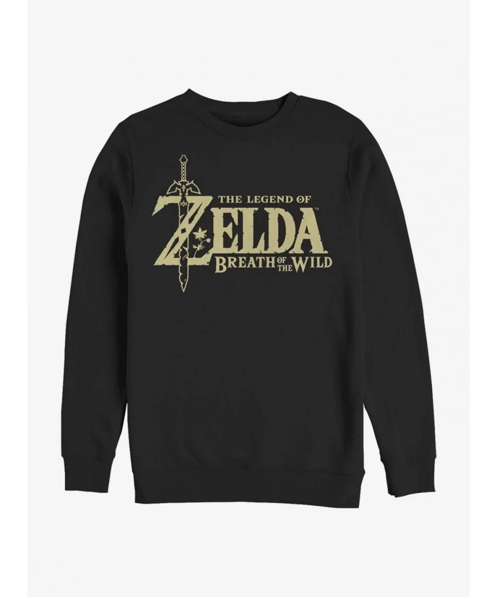 Trendy The Legend Of Zelda Breath Of The Wild Logo Crew Sweatshirt $10.92 Sweatshirts