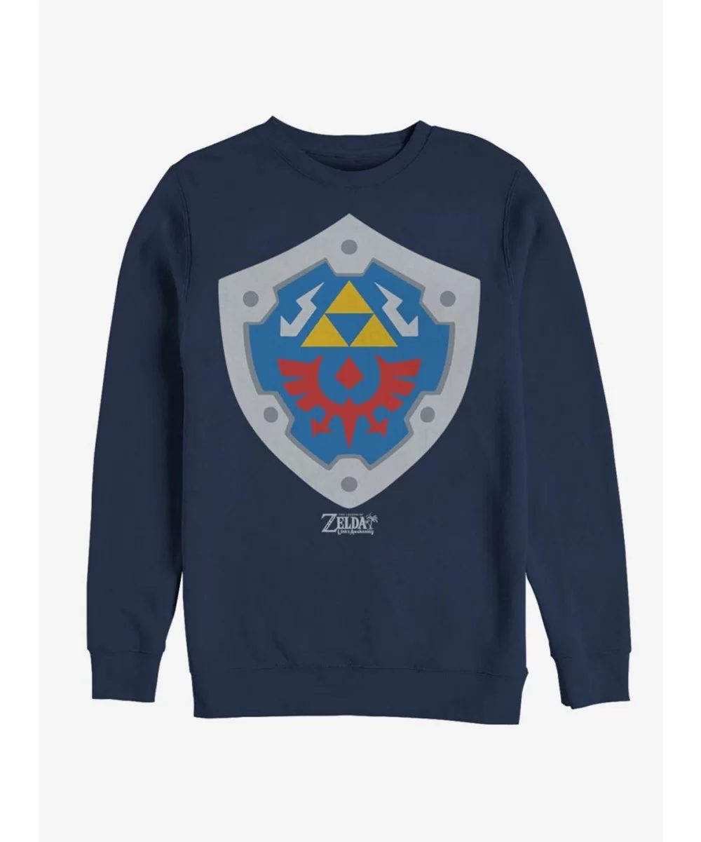 Seasonal Sale Nintendo The Legend of Zelda: Link's Awakening Hylian Shield Sweatshirt $12.99 Sweatshirts