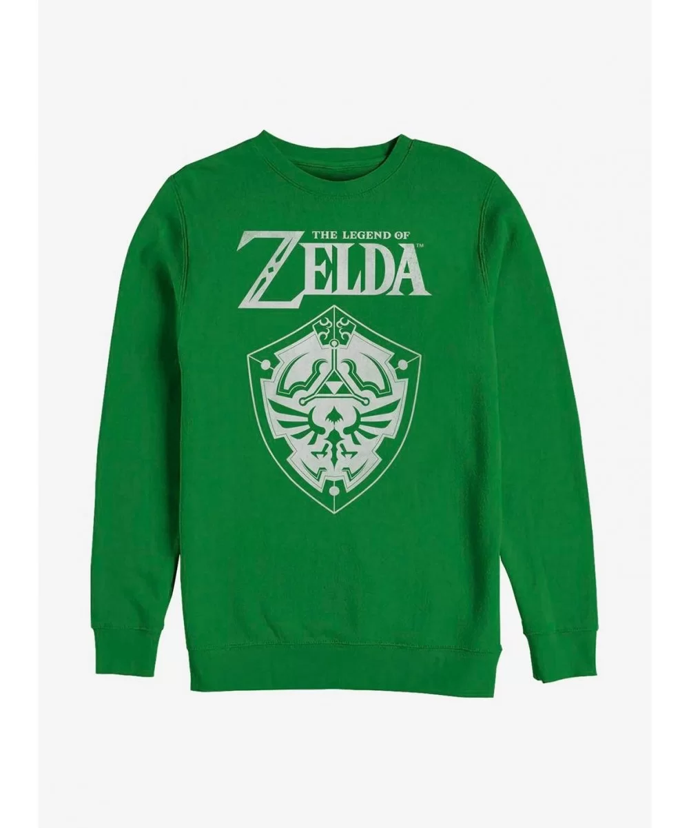 Fashion Nintendo Zelda Shield Crew Sweatshirt $9.45 Sweatshirts