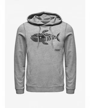 Cheap Sale Nintendo The Legend of Zelda: Link's Awakening Whale Glyph Hoodie $14.73 Hoodies