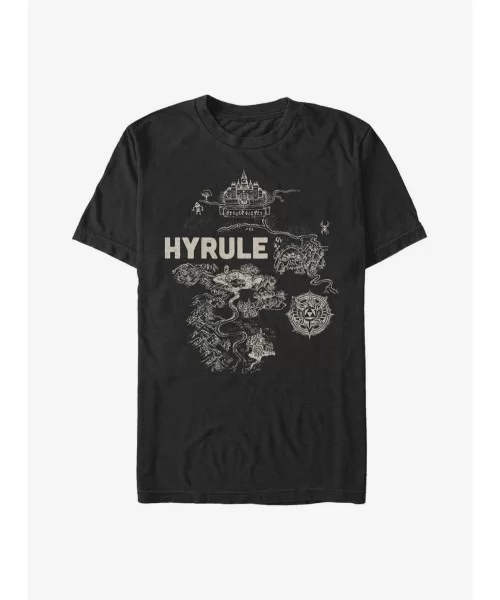 Hot Selling Nintendo Zelda Regional Map of Hyrule T-Shirt $6.99 T-Shirts