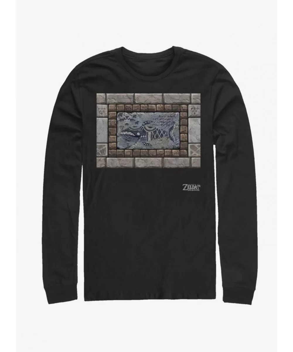 Pre-sale Discount Nintendo The Legend of Zelda: Link's Awakening Whale Tablet Long-Sleeve T-Shirt $8.69 T-Shirts