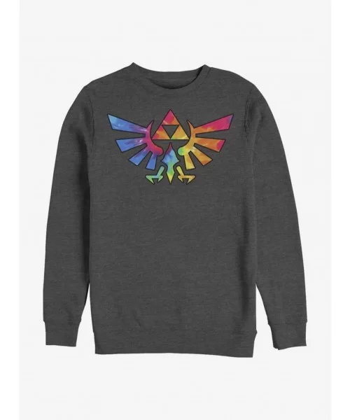 Limited Time Special The Legend Of Zelda Groovy Crest Crew Sweatshirt $10.92 Sweatshirts