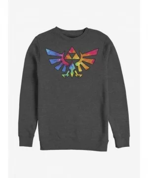 Limited Time Special The Legend Of Zelda Groovy Crest Crew Sweatshirt $10.92 Sweatshirts