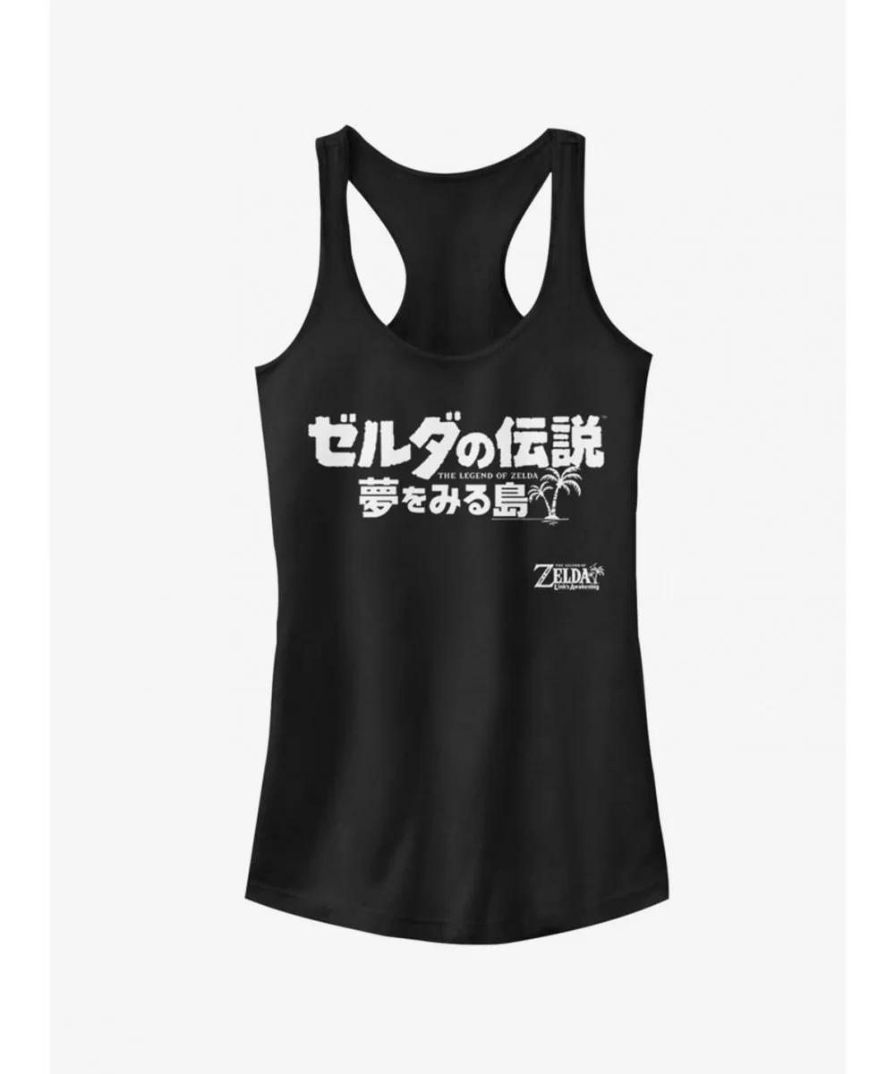 Festival Price Nintendo The Legend of Zelda: Link's Awakening Japanese Logo Girls Tank $9.16 Tanks