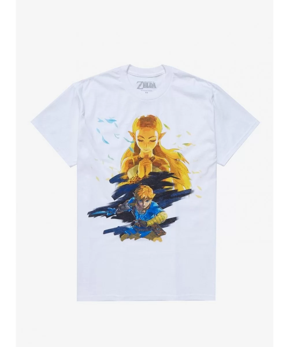 Sale Item The Legend Of Zelda: Breath Of The Wild Link & Zelda T-Shirt $8.99 T-Shirts