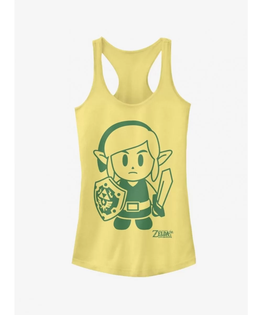 Seasonal Sale Nintendo The Legend of Zelda: Link's Awakening Link Avatar Outline Girls Tank $6.97 Tanks