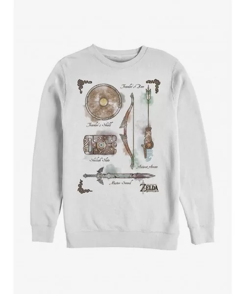 Value for Money The Legend Of Zelda Inventory Crew Sweatshirt $12.40 Sweatshirts