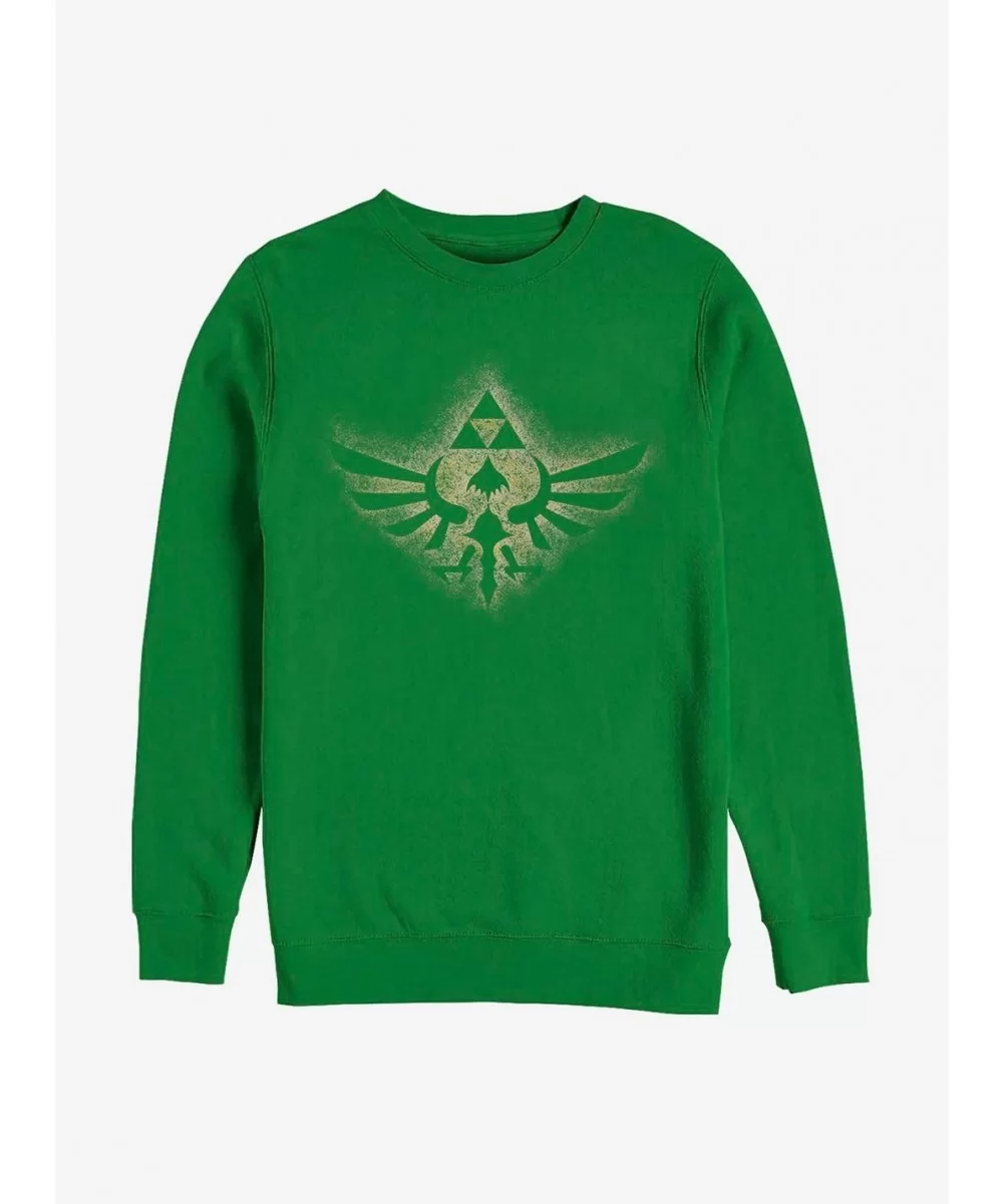 Flash Sale Nintendo Zelda Soaring Triforce Crew Sweatshirt $9.45 Sweatshirts