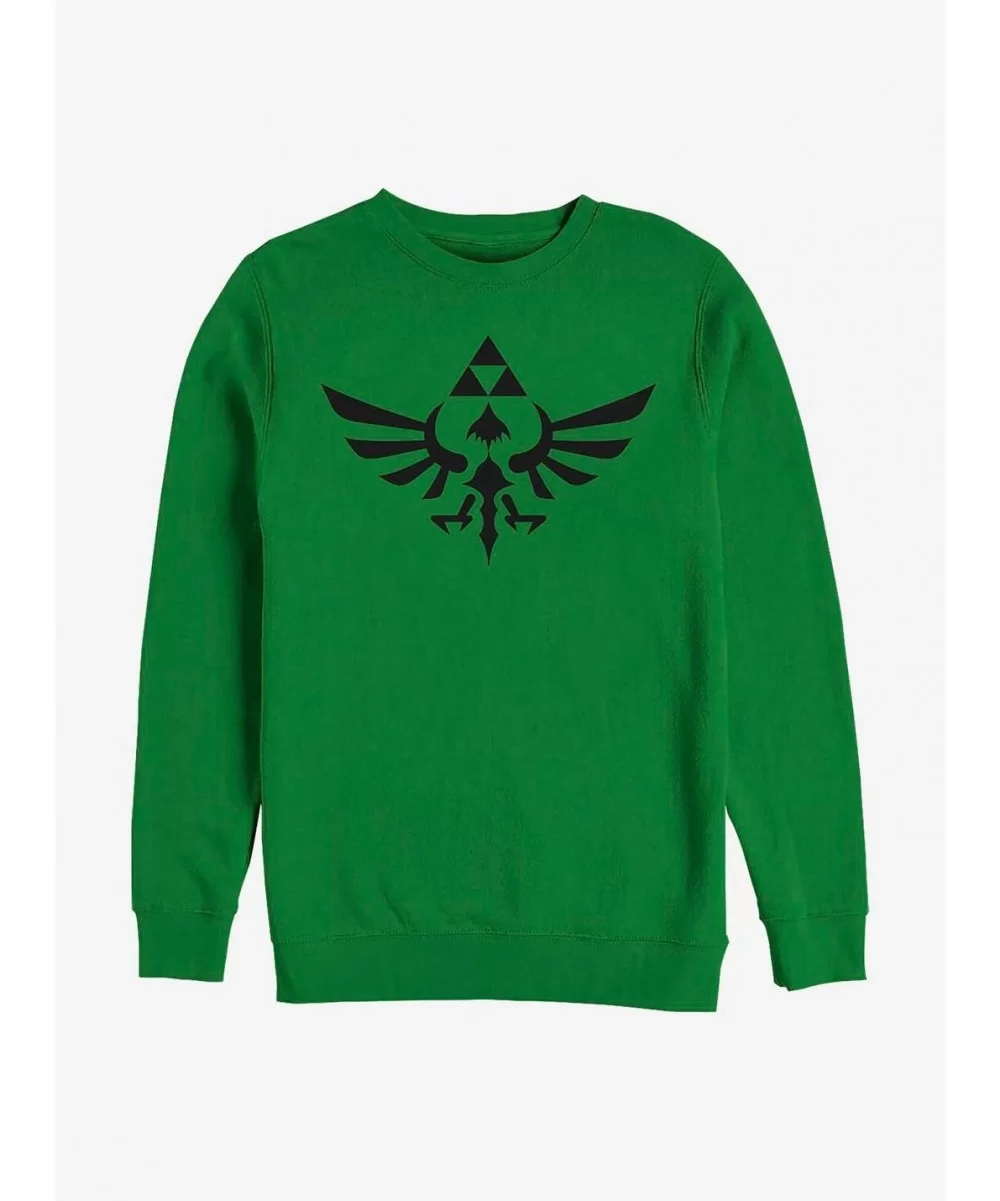 New Arrival Nintendo Zelda Triumphant Triforce Crew Sweatshirt $8.86 Sweatshirts