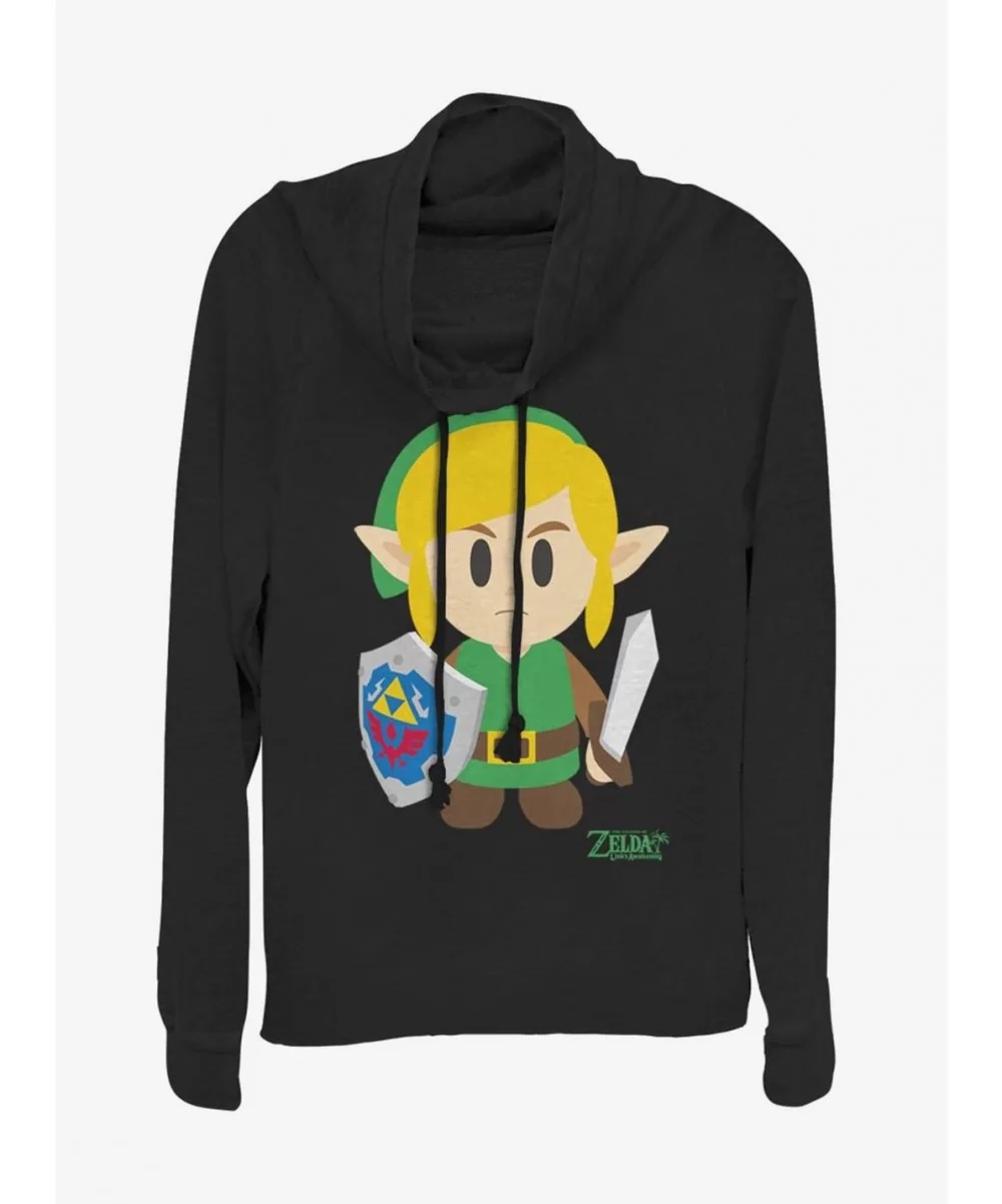 New Arrival Nintendo The Legend of Zelda: Link's Awakening Link Avatar Color Cowl Neck Long-Sleeve Girls Top $10.78 Tops