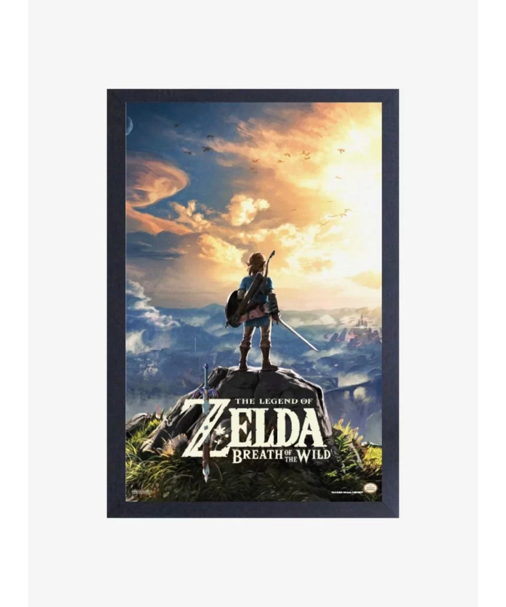 New Arrival Nintendo Legend of Zelda Breath of the Wild Hyrule Landscape Framed Wood Wall Art $9.46 Others