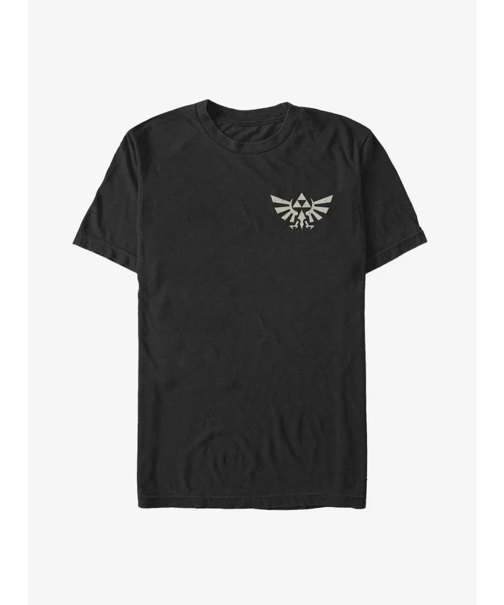 Low Price The Legend of Zelda Distressed Hyrule Crest Extra Soft T-Shirt $9.33 T-Shirts