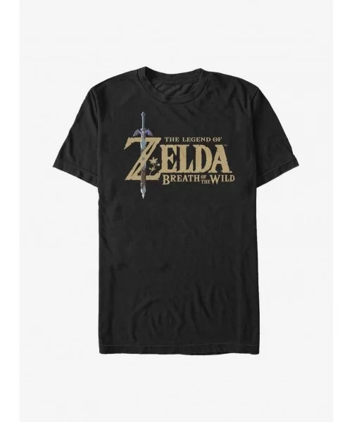 Discount Sale Nintendo Zelda Breath Of The Wild Logo T-Shirt $6.99 T-Shirts