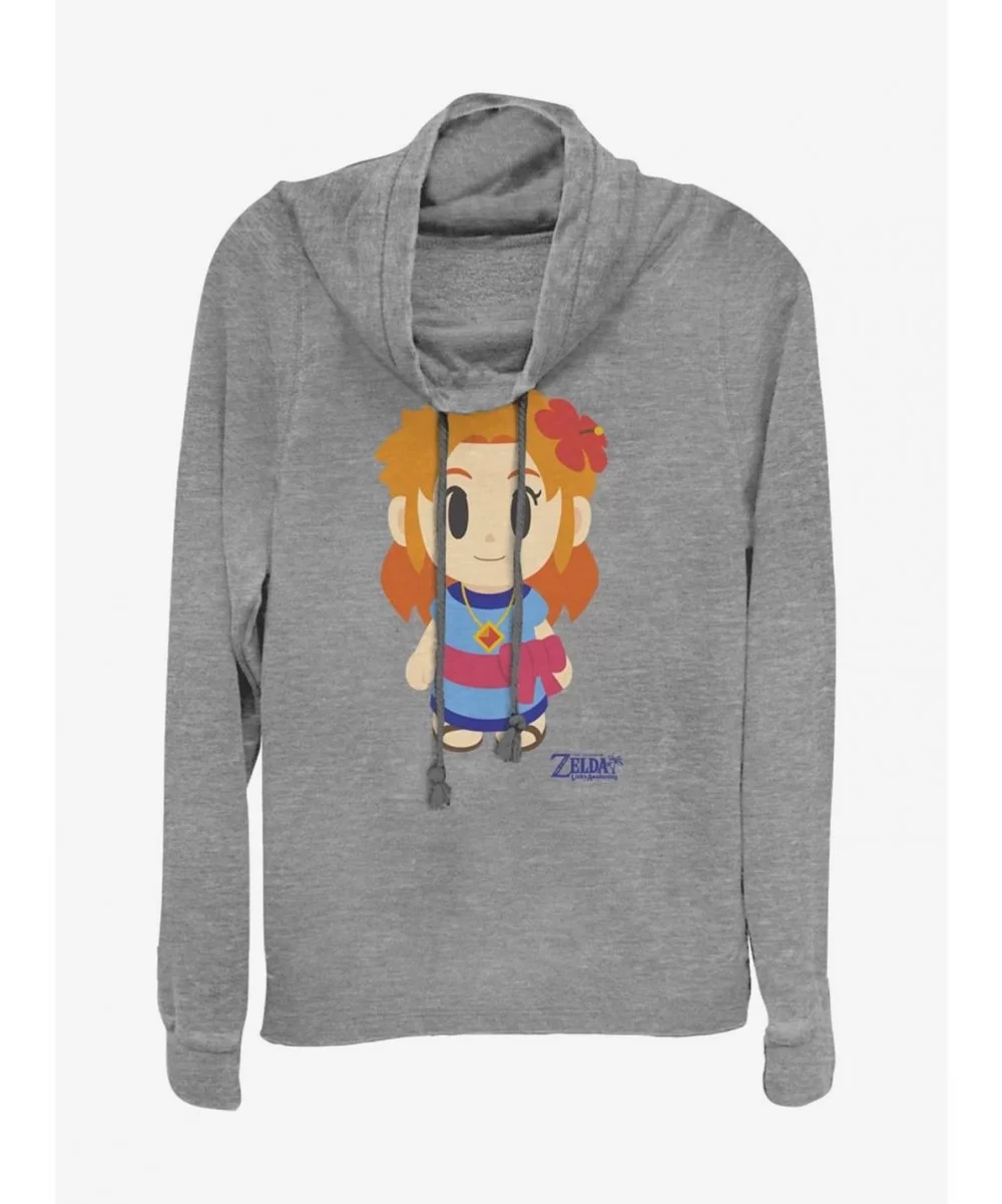 Exclusive Price Nintendo The Legend of Zelda: Link's Awakening Marin Avatar Color Cowl Neck Long-Sleeve Girls Top $16.52 Tops