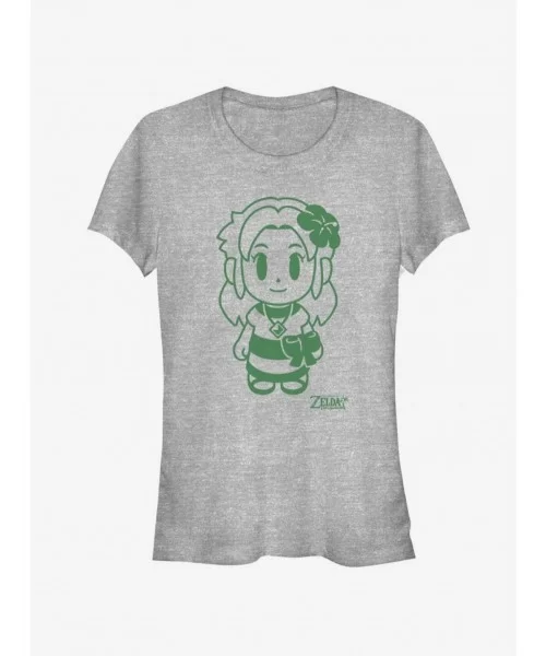 Crazy Deals Nintendo The Legend of Zelda: Link's Awakening Marin Avatar Outline Girls T-Shirt $7.12 T-Shirts