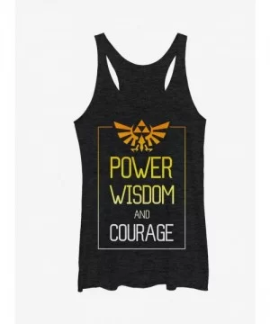 Pre-sale Nintendo Legend of Zelda Power Wisdom Courage Girls Tanks $10.36 Tanks