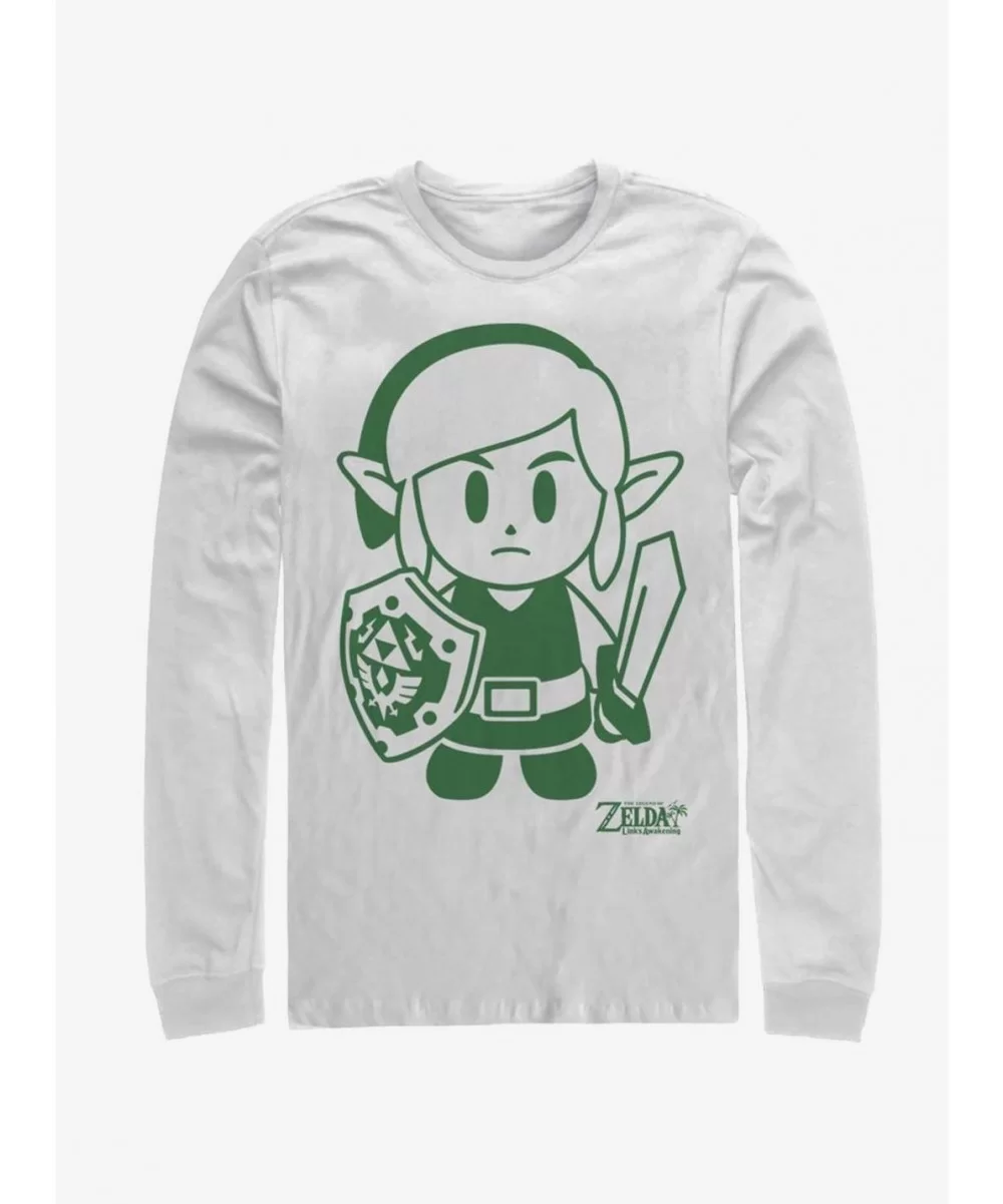 Seasonal Sale Nintendo The Legend of Zelda: Link's Awakening Link Avatar Outline Long-Sleeve T-Shirt $8.16 T-Shirts