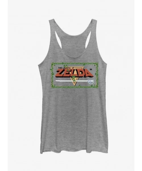 Exclusive Price Nintendo Legend of Zelda Pixel Logo Girls Tanks $10.15 Tanks