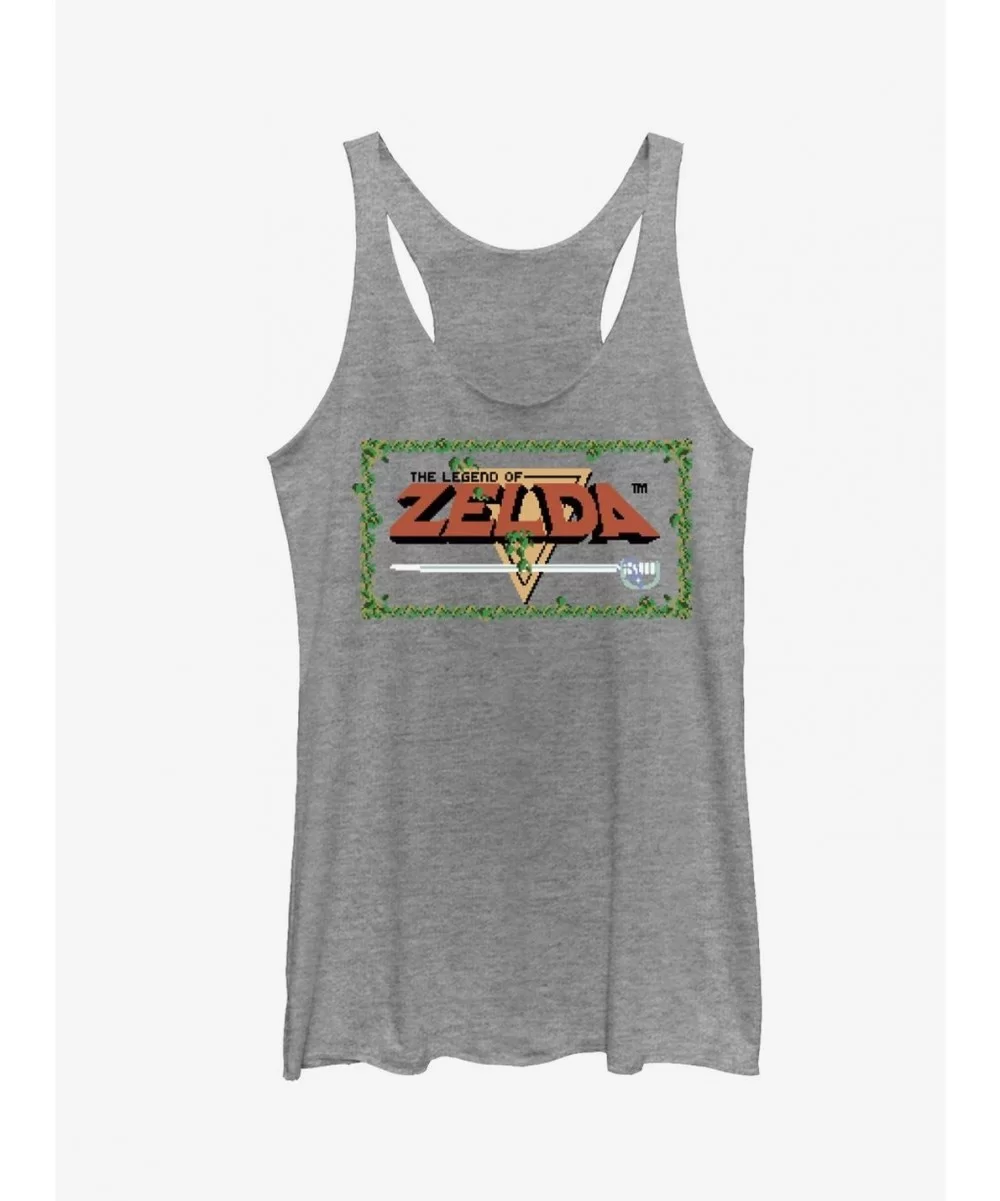 Exclusive Price Nintendo Legend of Zelda Pixel Logo Girls Tanks $10.15 Tanks