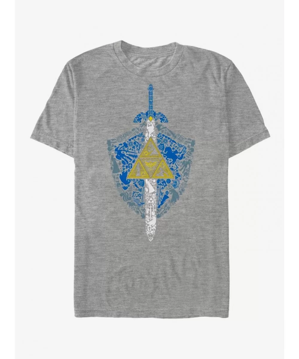 Flash Sale The Legend of Zelda Iconic Shield and Sword T-Shirt $6.37 T-Shirts