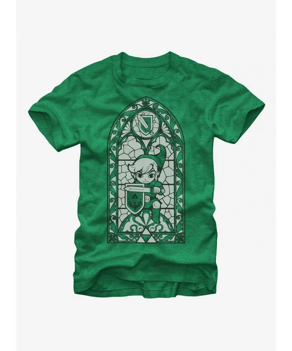 Flash Deal Nintendo Legend of Zelda Grayscale Stained Glass T-Shirt $7.61 T-Shirts