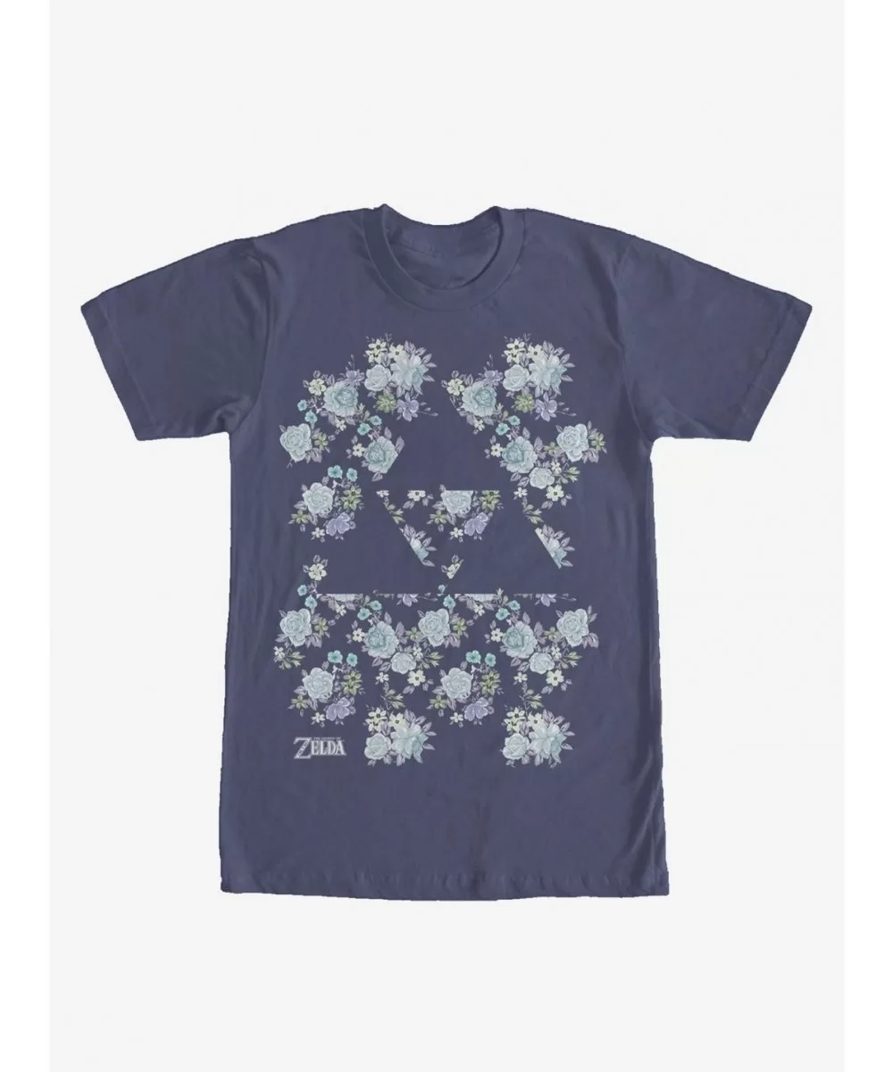 Sale Item Nintendo Legend of Zelda Floral Triforce T-Shirt $6.68 T-Shirts