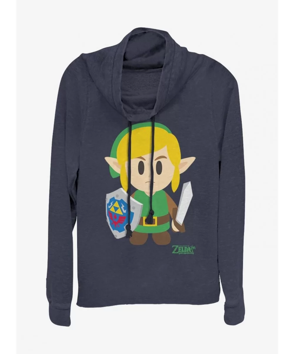 New Arrival Nintendo The Legend of Zelda: Link's Awakening Link Avatar Color Cowl Neck Long-Sleeve Girls Top $16.88 Tops