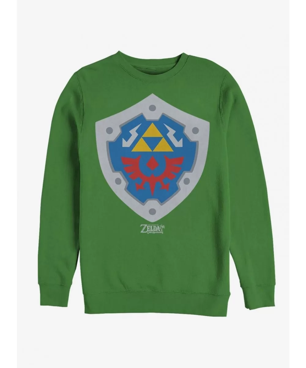 Fashion Nintendo The Legend of Zelda: Link's Awakening Hylian Shield Sweatshirt $13.58 Sweatshirts