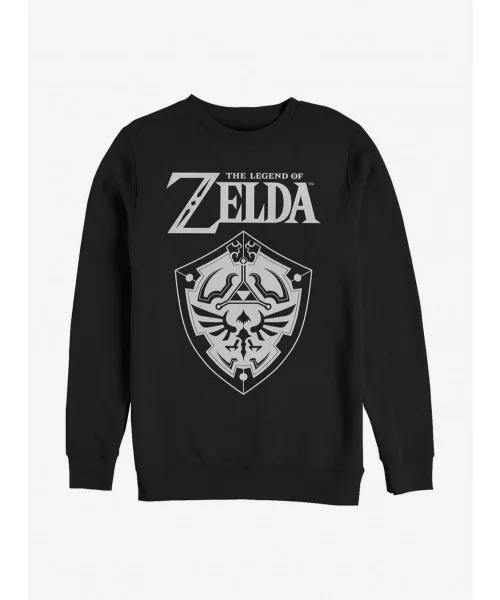 Clearance Nintendo Zelda Shield Crew Sweatshirt $14.17 Sweatshirts