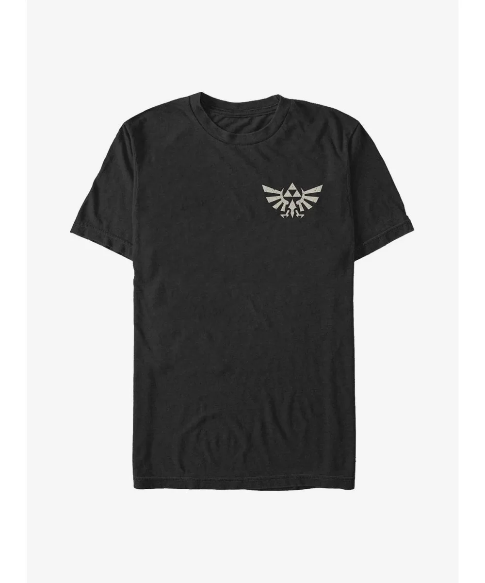 Limited-time Offer The Legend of Zelda Hyrule Distress Crest T-Shirt $4.81 T-Shirts