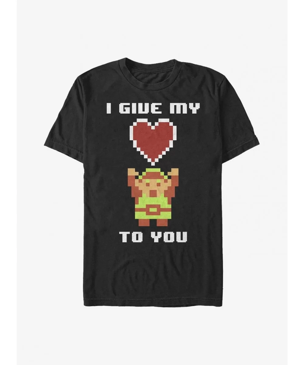 Crazy Deals Nintendo Zelda Give My Pixel Heart T-Shirt $4.97 T-Shirts