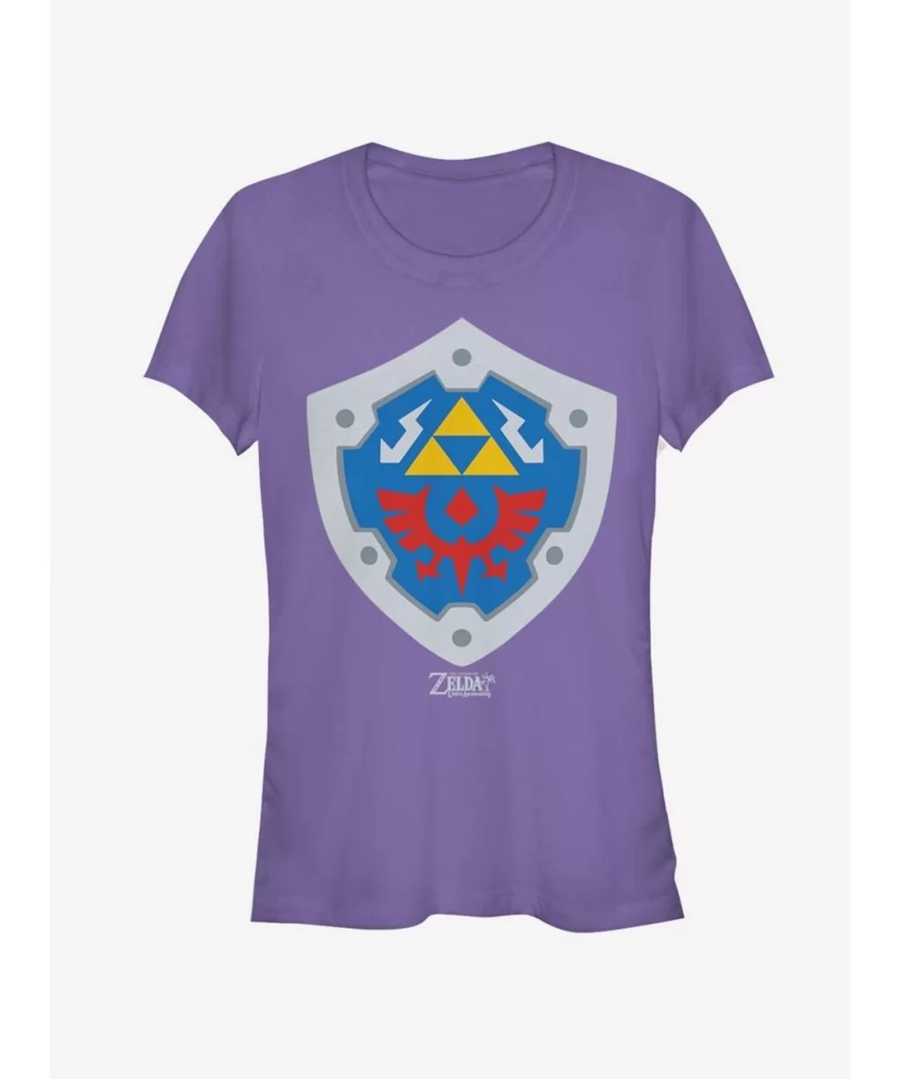 Unique Nintendo The Legend of Zelda: Link's Awakening Hylian Shield Girls T-Shirt $4.85 T-Shirts