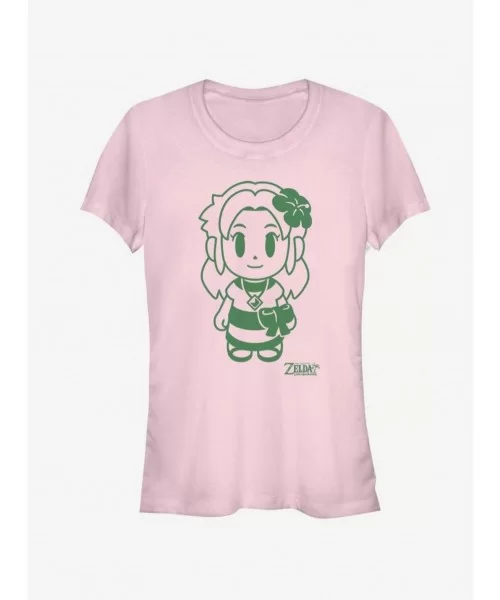 Seasonal Sale Nintendo The Legend of Zelda: Link's Awakening Marin Avatar Outline Girls T-Shirt $5.02 T-Shirts