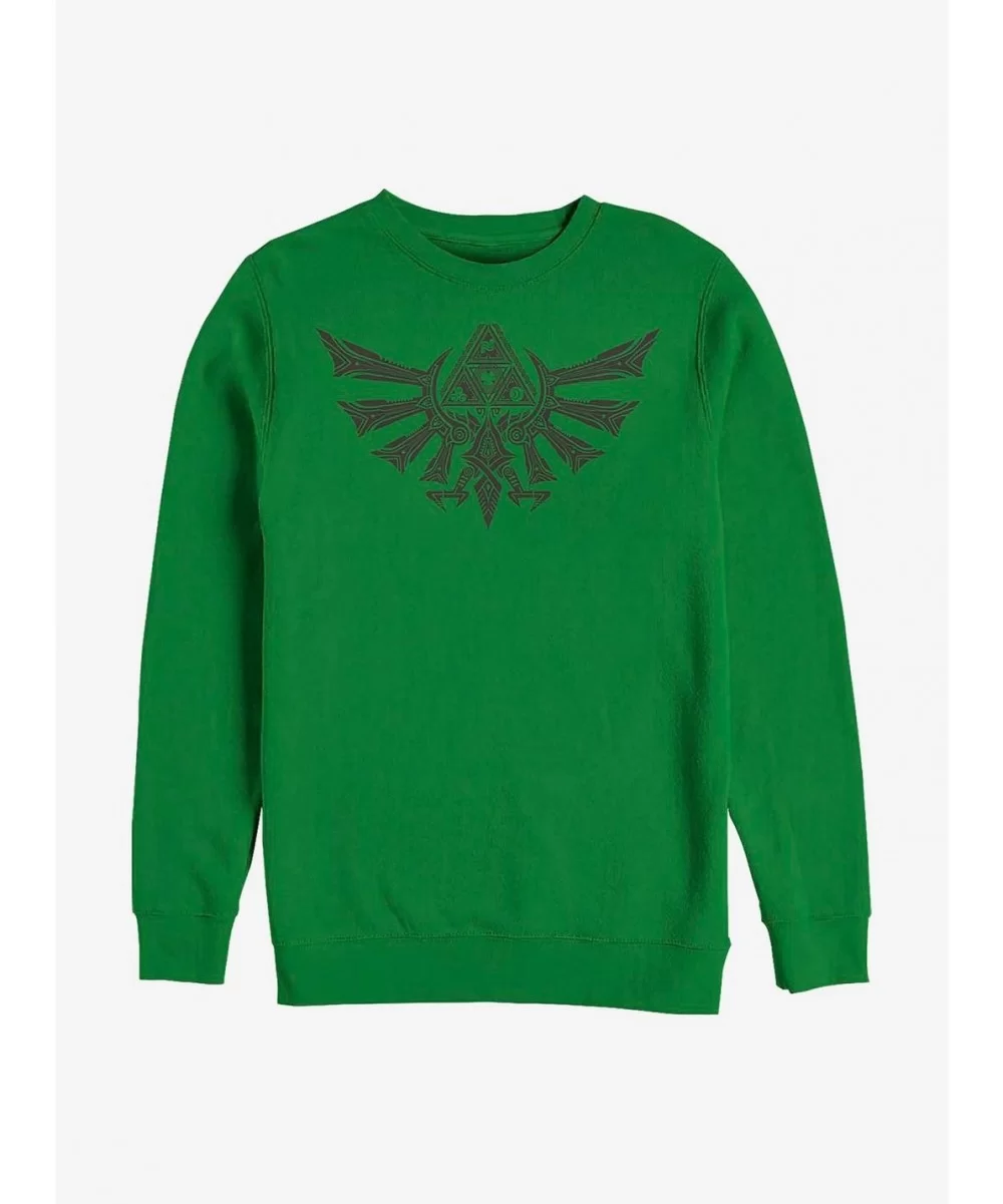 Pre-sale Discount Nintendo Zelda Triforce Crew Sweatshirt $11.81 Sweatshirts