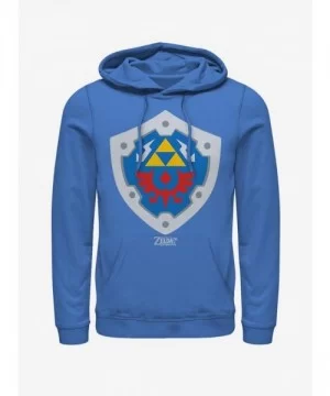 Hot Sale Nintendo The Legend of Zelda: Link's Awakening Hylian Shield Hoodie $15.45 Hoodies