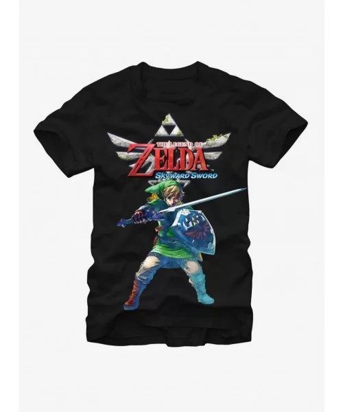 Seasonal Sale Nintendo Legend of Zelda Swordsman T-Shirt $6.06 T-Shirts