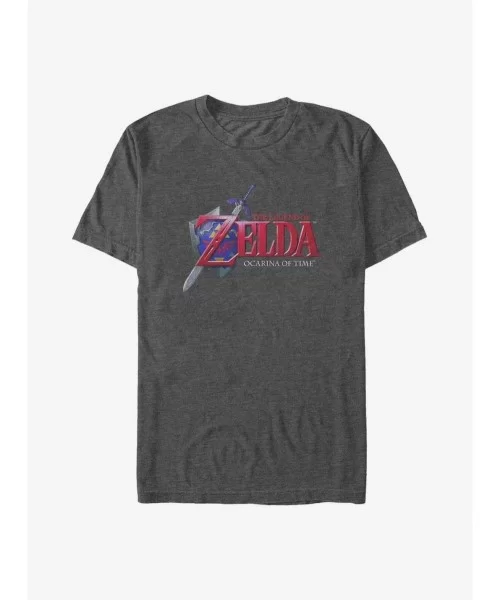 Trendy The Legend of Zelda: Ocarina Of Time Logo Big & Tall T-Shirt $11.24 T-Shirts