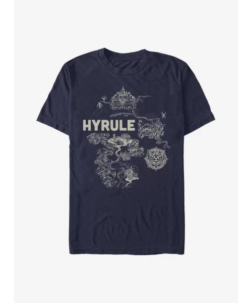 Big Sale Nintendo Zelda Regional Map of Hyrule T-Shirt $7.77 T-Shirts