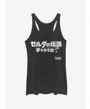 Limited Time Special Nintendo The Legend of Zelda: Link's Awakening Japanese Logo Girls Tank $8.08 Tanks