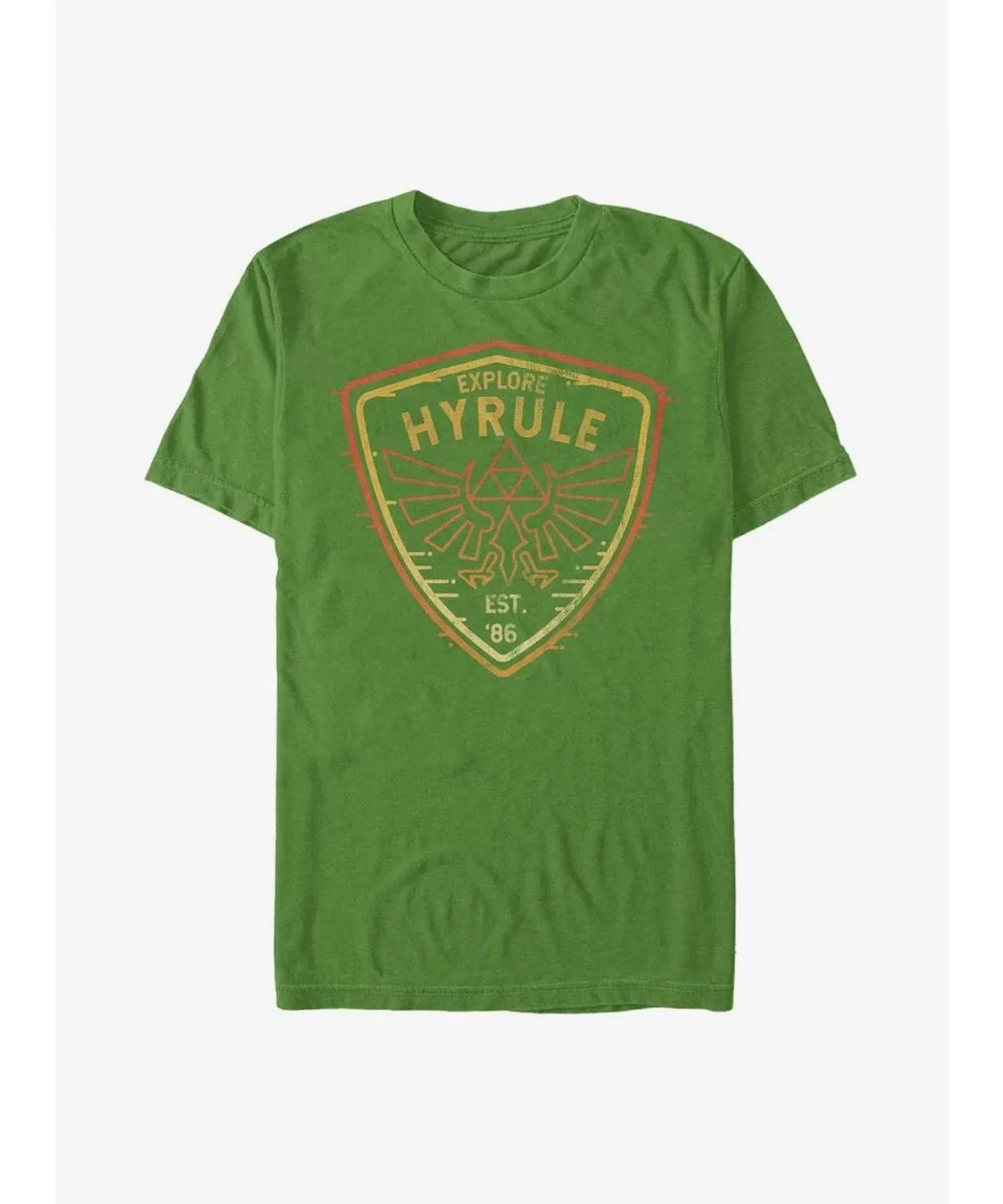 Discount Sale The Legend of Zelda Explore Hyrule Badge T-Shirt $5.90 T-Shirts