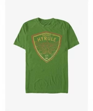 Discount Sale The Legend of Zelda Explore Hyrule Badge T-Shirt $5.90 T-Shirts