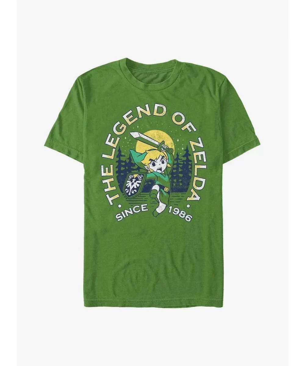 Seasonal Sale The Legend of Zelda Outdoor Link Crest T-Shirt $7.61 T-Shirts